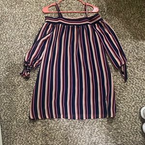 Striped strapless dress